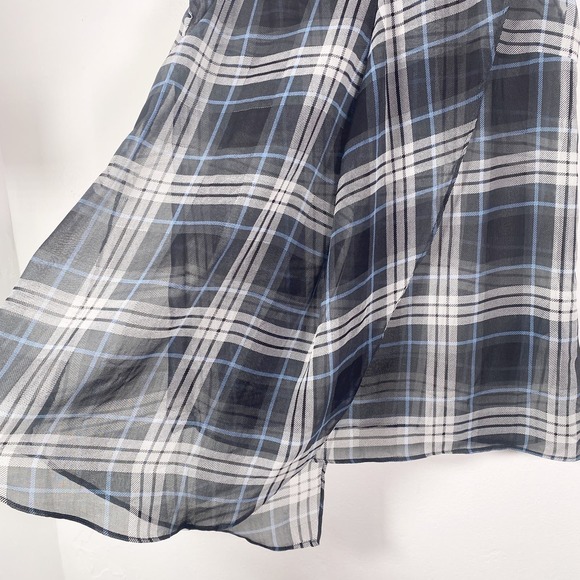 Anthropologie Maeve Plaid Sleeveless Top Wrap Layered Tank Top in Blue Size XS - Picture 6 of 7